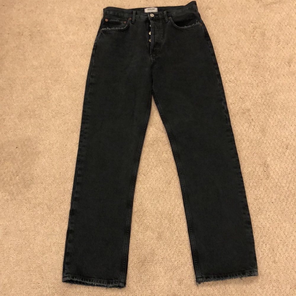 Agolde 90’s Pinch Waist High Rise Straight Blk Tea